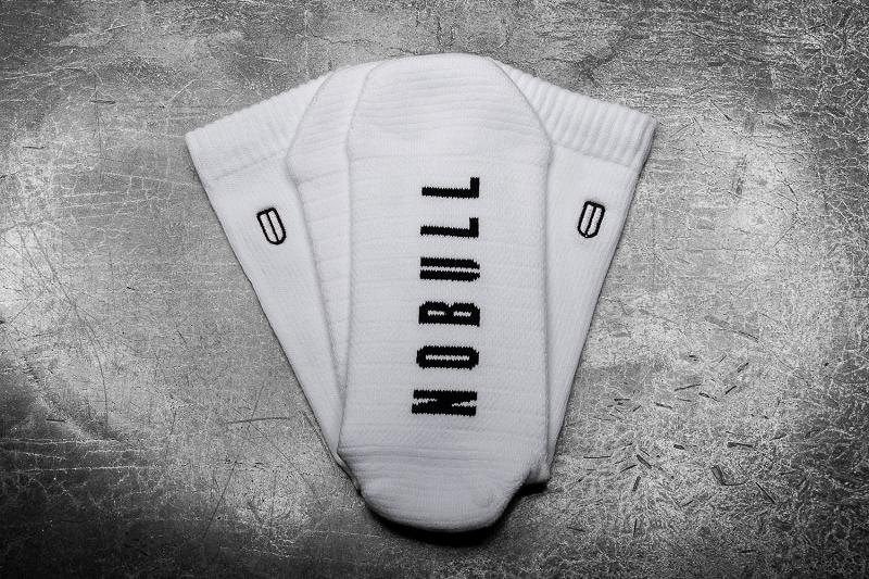 White / Black Nobull Crew Women's Socks | CA T2307C